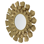 Зеркало круглое настенное в металлической раме Sunny Golden Petals варинант исполнения - 2 | Loft Concept в Екатеринбурге