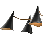 Люстра с 6-ю черными конусообразными плафонами Contrasting Lamps варинант исполнения - 1 | Loft Concept в Екатеринбурге
