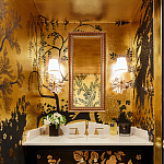 Обои ручная роспись в стиле Арт-деко Rateau Original colourway on Deep Rich Gold gilded paper варинант исполнения - 3 | Loft Concept в Екатеринбурге