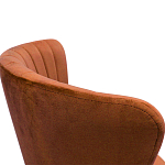 Барный стул со спинкой на 4-х деревянных ножках Оранжевый Велюр Ava Charm варинант исполнения - 2 | Loft Concept в Екатеринбурге