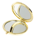 Зеркало карманное складное круглое из натурального камня Лазурит в подарочной упаковке Gold Stone Mirrors варинант исполнения - 3 | Loft Concept в Екатеринбурге