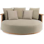 Дизайнерский уличный диван из массива дерева с плетеной спинкой PALINFRASCA Sofa варинант исполнения - 11 | Loft Concept в Екатеринбурге