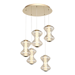 Люстра светодиодная с стеклянными волнообразными плафонами Amphora of Light варинант исполнения - 1 | Loft Concept в Екатеринбурге