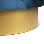 Пуф синий велюр на золотом металлическом основании Golden Belt варинант исполнения - 3 | Loft Concept в Екатеринбурге