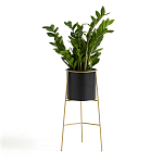 Кашпо из металла и латуни Elegance Elevated Planters черное варинант исполнения - 2 | Loft Concept в Екатеринбурге