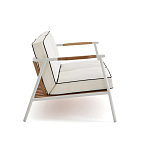 Садовый 2-х местный диван с подлокотниками из тика White варинант исполнения - 3 | Loft Concept в Екатеринбурге