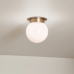 Потолочный светильник с белым матовым шарообразным плафоном Kichler варинант исполнения - 7 | Loft Concept в Екатеринбурге