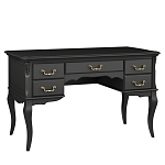 Стол рабочий черный из массива бука с 5-ю ящиками Black Provence варинант исполнения - 1 | Loft Concept в Екатеринбурге