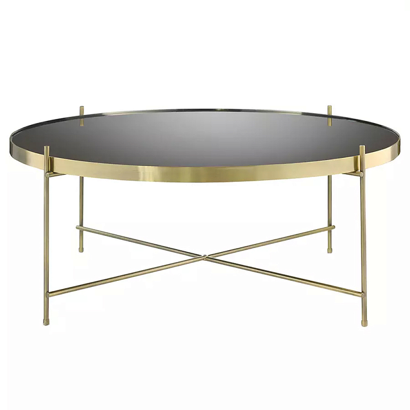 Кофейный столик с круглой зеркальной столешницей Round Mirror Table Коричневый Латунь в Екатеринбурге | Loft Concept 