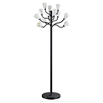 Торшер с плафонами из белых фарфоровых цветов на изогнутых ветвях Floralis варинант исполнения - 1 | Loft Concept в Екатеринбурге