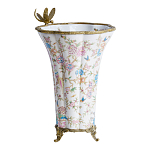 Ваза из фарфора с бронзвой стрекозой  Paradise Dragonfly варинант исполнения - 2 | Loft Concept в Екатеринбурге