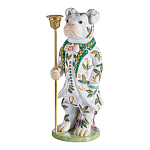 Подсвечник в виде собачки из фарфора с бронзовыми элементами Eden Garden варинант исполнения - 2 | Loft Concept в Екатеринбурге