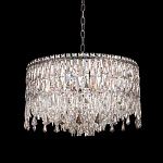 Люстра круглая с хрустальными подвесками на серебряном каркасе Roul Crystal Light варинант исполнения - 2 | Loft Concept в Екатеринбурге