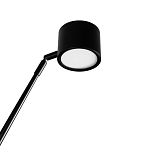 Торшер с изогнутой черной металлической стойкой и цилиндрическим плафоном Davide Groppi варинант исполнения - 4 | Loft Concept в Екатеринбурге