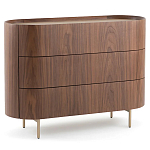 Комод округлой формы с тремя ящиками Walnut and Leather варинант исполнения - 2 | Loft Concept в Екатеринбурге