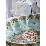 Чаша из голубого фарфора на бронзовых ножках с рисунком цветов и фигурками стрекоз Blue Garden варинант исполнения - 7 | Loft Concept в Екатеринбурге