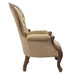 Кресло с мягкой обивкой из светло-коричневого велюра на 4-х деревянных ножках Evelyn Classical Armchair варинант исполнения - 1 | Loft Concept в Екатеринбурге