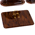 Настольный письменный набор с часами из природного камня обсидиана  Contract Extended варинант исполнения - 2 | Loft Concept в Екатеринбурге