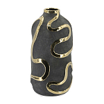 Ваза с золотыми акцентными полосами на черном матовом фоне Accent Tape варинант исполнения - 3 | Loft Concept в Екатеринбурге