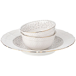 Обеденный сервиз белого цвета из фарфора на 6 персон 23 предмета Floral Charm варинант исполнения - 6 | Loft Concept в Екатеринбурге