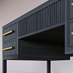 Большой Рабочий стол Primo с 5 выдвижными ящиками Черный дуб варинант исполнения - 5 | Loft Concept в Екатеринбурге