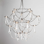 Люстра с каркасом из тонких металлических нитей и хрустальными подвесками Crystal Metal Threads Chandelier 40 варинант исполнения - 3 | Loft Concept в Екатеринбурге