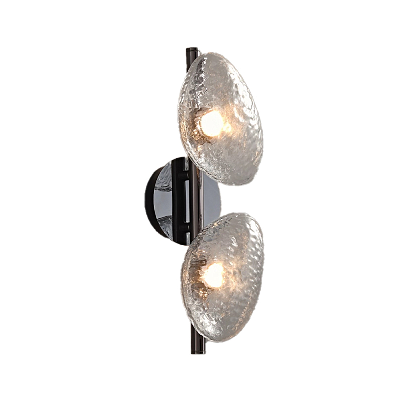 Бра LINDIS FROST LONG WALL 2 лампы Прозрачное стекло Прозрачный (Transparent) Черный в Екатеринбурге | Loft Concept 