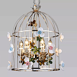 Люстра в виде клетки с цветами Flower Cell варинант исполнения - 1 | Loft Concept в Екатеринбурге