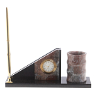 Настольный письменный набор из яшмы с часами Manager Organizer варинант исполнения - 1 | Loft Concept в Екатеринбурге