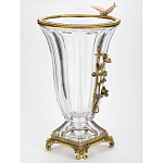 Ваза из прозрачного стекла с бронзовой вставкой в виде цветущей ветви Eden Garden porcelain and bronze варинант исполнения - 2 | Loft Concept в Екатеринбурге