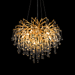 Люстра подвесная с прозрачными стеклянными подвесками в форме капель Диаметр 60 см Droplet Chandelier варинант исполнения - 9 | Loft Concept в Екатеринбурге