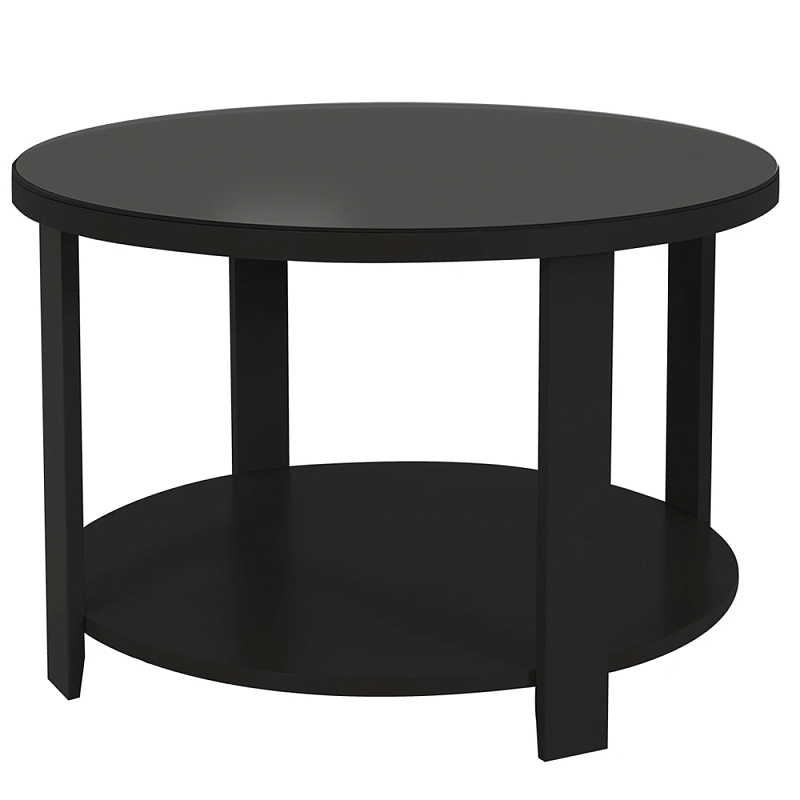 Круглый журнальный стол Jazz Black Черный Прозрачное Стекло в Екатеринбурге | Loft Concept 