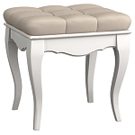 Пуф из массива бука с бежевой обивкой из велюра White Provence варинант исполнения - 1 | Loft Concept в Екатеринбурге