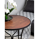 Столик приставной с круглой столешницей на металлическом черном основании Scenical Table варинант исполнения - 3 | Loft Concept в Екатеринбурге