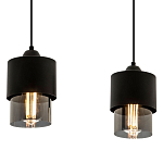 Подвесной светильник с 2-мя плафонами из дымчатого стекла Volta Flos Duo Hanging Lamp варинант исполнения - 2 | Loft Concept в Екатеринбурге