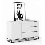 Комод белый с 3-мя ящиками Strict Lines  варинант исполнения - 3 | Loft Concept в Екатеринбурге