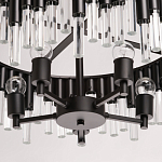 Люстра круглая из матового черного металла с подвесками из прозрачных стеклянных трубок Noir Tubes варинант исполнения - 10 | Loft Concept в Екатеринбурге