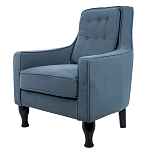 Кресло с мягкой обивкой из льна на 4-х ножках из массива березы Scarlett Armchair blue варинант исполнения - 2 | Loft Concept в Екатеринбурге
