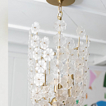 Подвесной светильник декорированный цветами из стекла Lightness of Flowers варинант исполнения - 6 | Loft Concept в Екатеринбурге