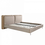 Кровать двуспальная серая с изголовьем из экокожи и ткани Modern Look варинант исполнения - 4 | Loft Concept в Екатеринбурге