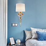 Бра с цветочным основанием и тканевым абажуром Tugella Flower Lamp варинант исполнения - 4 | Loft Concept в Екатеринбурге