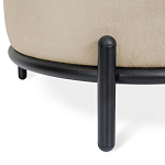 Банкетка круглая бежевый велюр на 4-х металлических ножках черного цвета SANJAY варинант исполнения - 2 | Loft Concept в Екатеринбурге