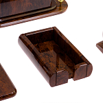 Настольный письменный набор с часами из природного камня обсидиана  Contract Extended варинант исполнения - 5 | Loft Concept в Екатеринбурге