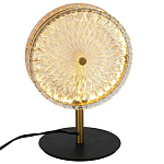 Настольная лампа с плафоном из рельефного стекла Peony Glass Bronze  варинант исполнения - 2 | Loft Concept в Екатеринбурге