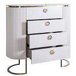 Комод белый овальный с мраморной столешницей Thoroughbass варинант исполнения - 2 | Loft Concept в Екатеринбурге