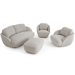 Полукруглое кресло из обивки меланж Halle Melange Armchair варинант исполнения - 9 | Loft Concept в Екатеринбурге