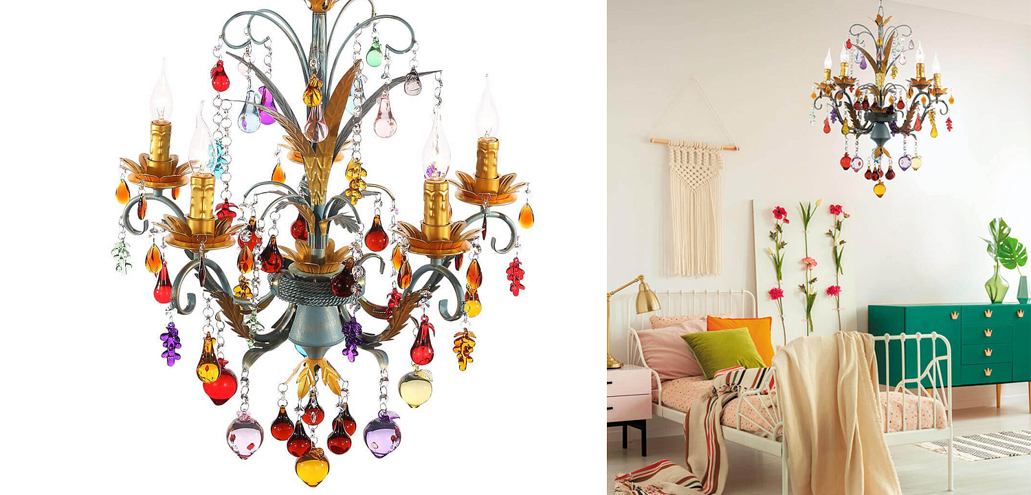 Люстра Colored Glass Pendant Chandelier 55 Люстра Colored Glass Pendant Chandelier 55 - Loft-Concept в Екатеринбурге