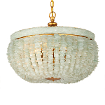 Подвесной светильник с каскадом из стеклянных декоративных элементов на золотом каркасе Shining Sea Glass варинант исполнения - 3 | Loft Concept в Екатеринбурге