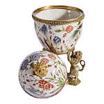 Шкатулка в форме яйца на величественных львах из фарфора с бронзовыми элементами Eden Garden варинант исполнения - 7 | Loft Concept в Екатеринбурге