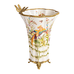 Ваза из фарфора с бронзовой стрекозой  Paradise Dragonfly варинант исполнения - 1 | Loft Concept в Екатеринбурге